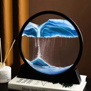 3D Moving Sand Art Frame Relaxing Sandscape Lamp with Metal Stand