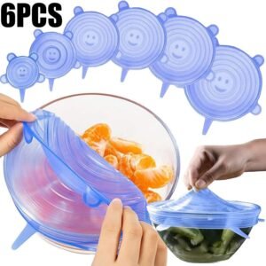 6pcs Silicone Stretch Lids 
Reusable Universal Food Covers for Bowls & Containers
