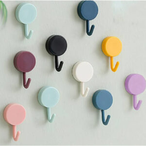 5Pcs Colorful Self-Adhesive Wall Hooks Set Stylish Organizer