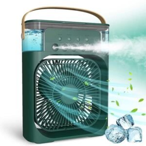 Mini Portable Air Cooler Fan – 3 Speed Personal Air Conditioner with Evaporative Cooling