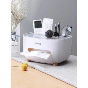 Multifunctional Tissue Box Cover Holder with Storage