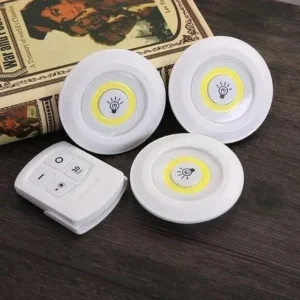3-Pack Wireless LED Puck Lights with Remote Control