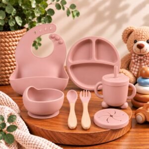 10 -Piece Silicone Baby Feeding Set.